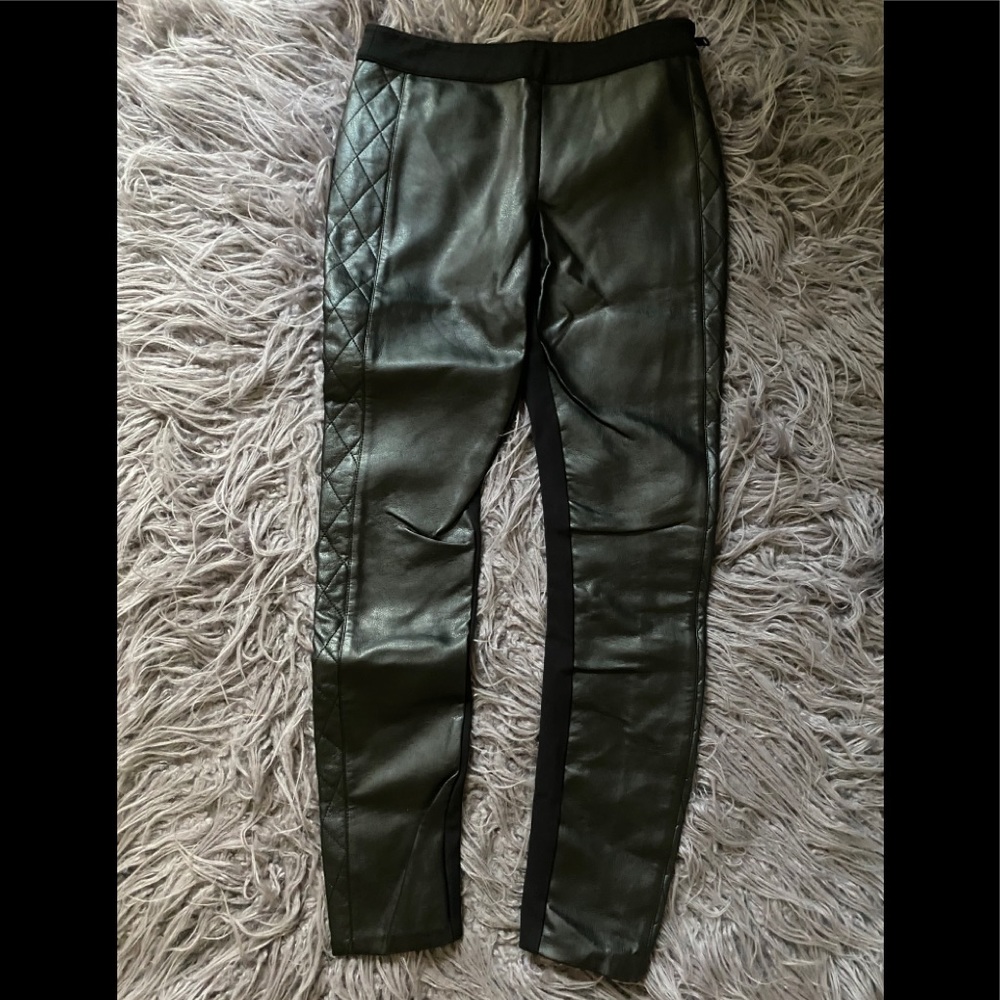 Armani Exchange black low waisted leather pants